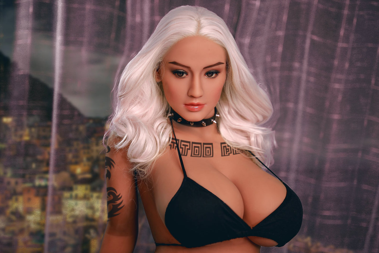 Big Breasts Natalie: 171cm Hot Sex Doll with Tattoos and White Hair Anmodolls YL