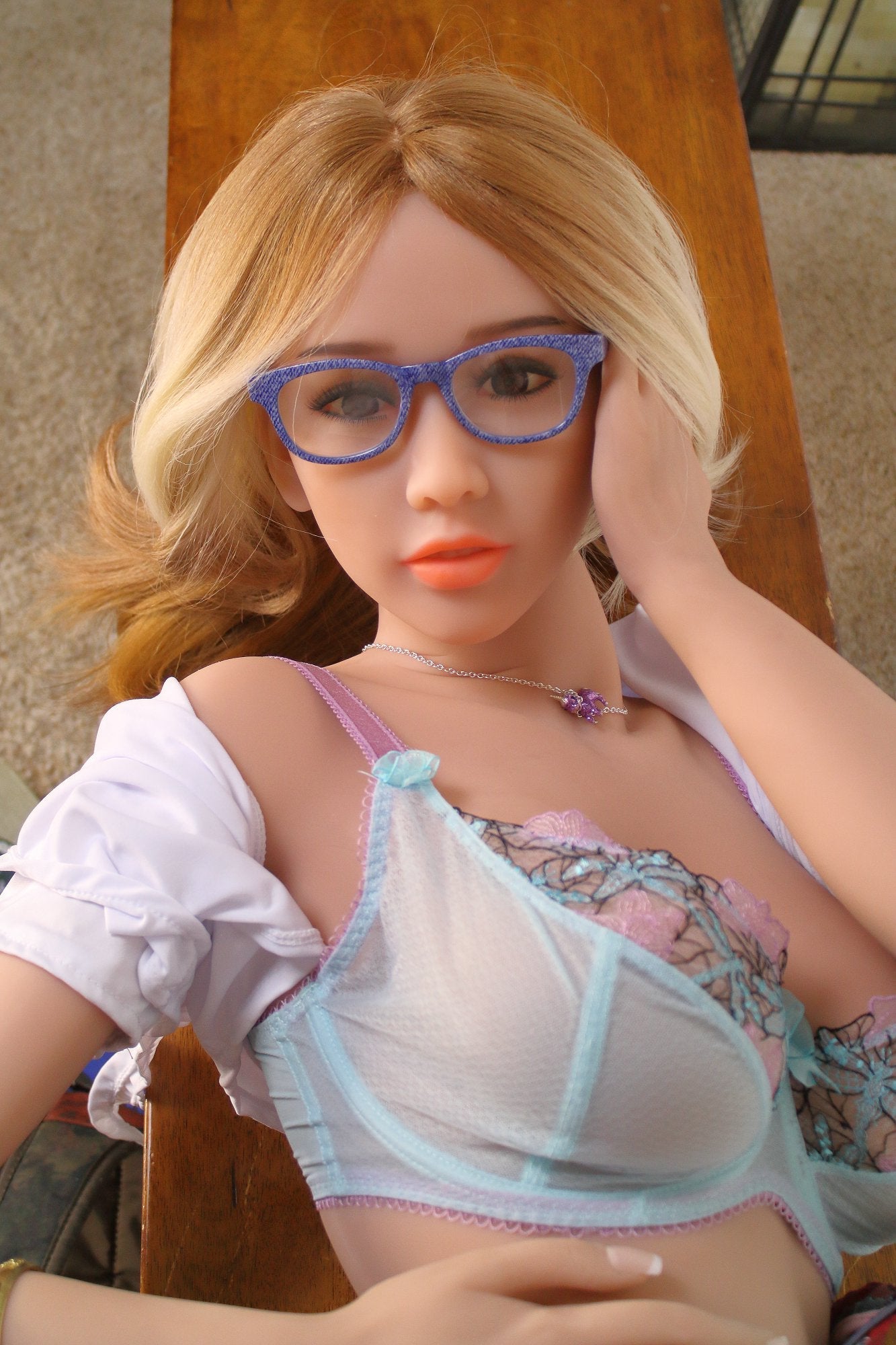 Hawa: YL's 154cm Slim Asian Sex Doll with Petite Breasts and Stylish Glasses Anmodolls YL