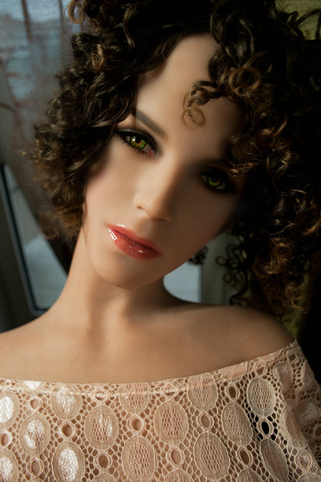 Majestic Aurora: The Curly-Haired, Buxom Beauty YL Sex Doll at 160cm Anmodolls YL