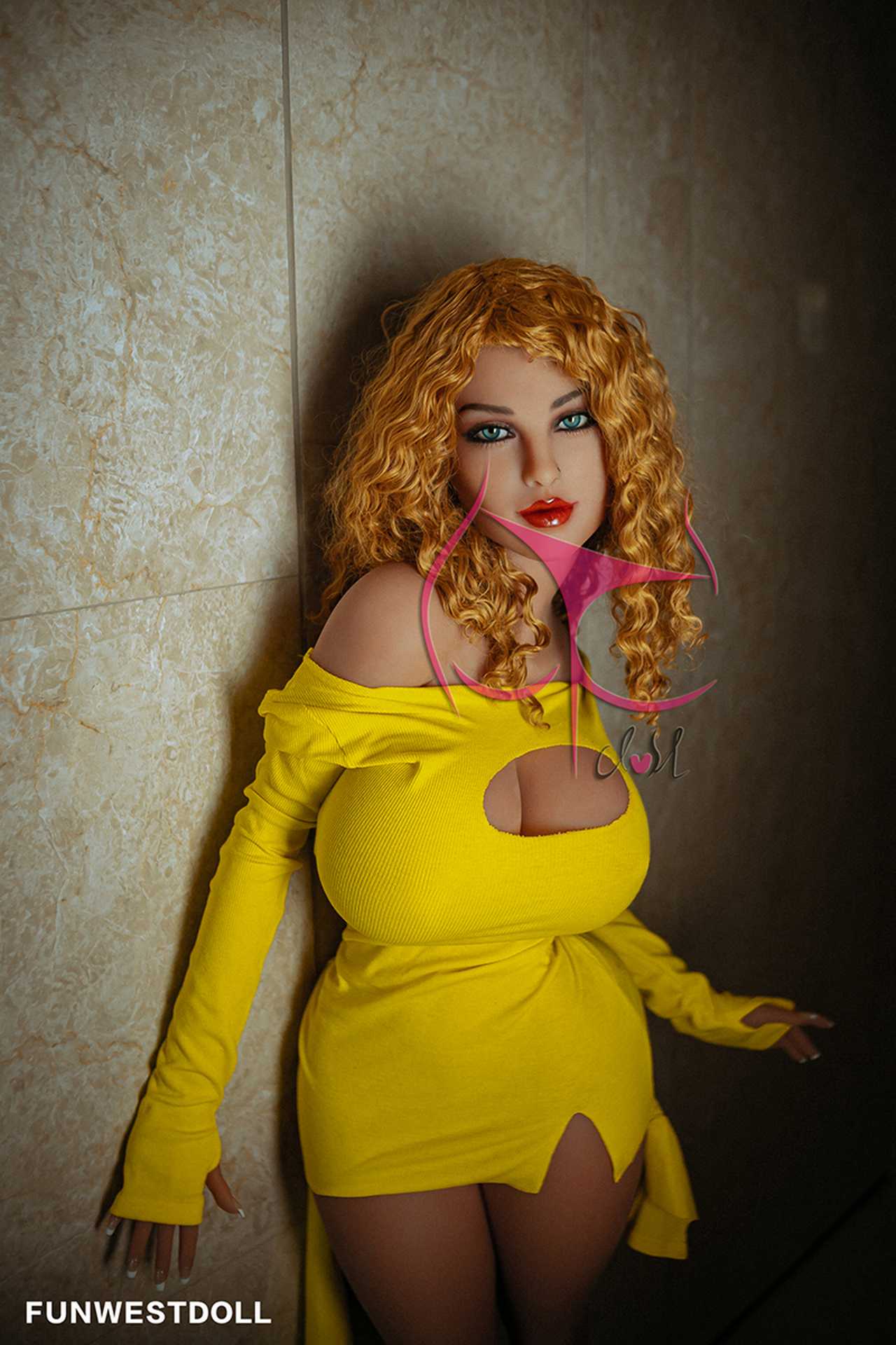 Meet Alberte: The Ultimate Blonde Curly K-cup BBW Sex Doll from Funwest Anmodolls Funwest