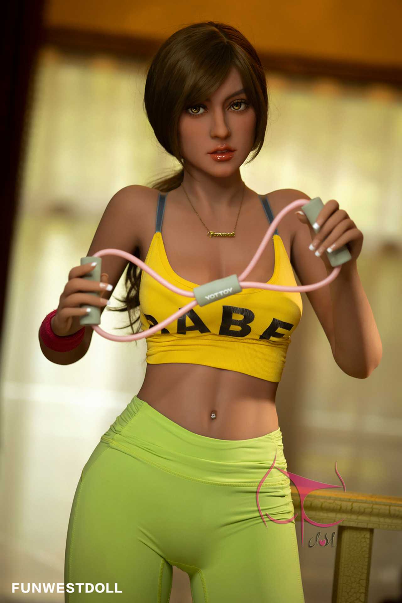 Funwest Sex Doll Bonnie: 165cm Athletic Teen Woman in Yellow Sport Outfit Anmodolls Funwest