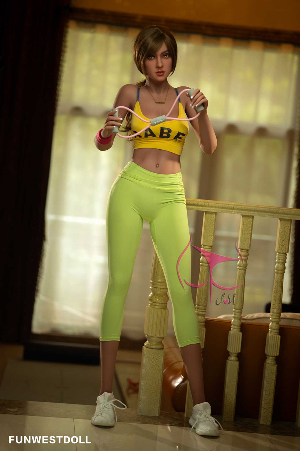 Funwest Sex Doll Bonnie: 165cm Athletic Teen Woman in Yellow Sport Outfit Anmodolls Funwest