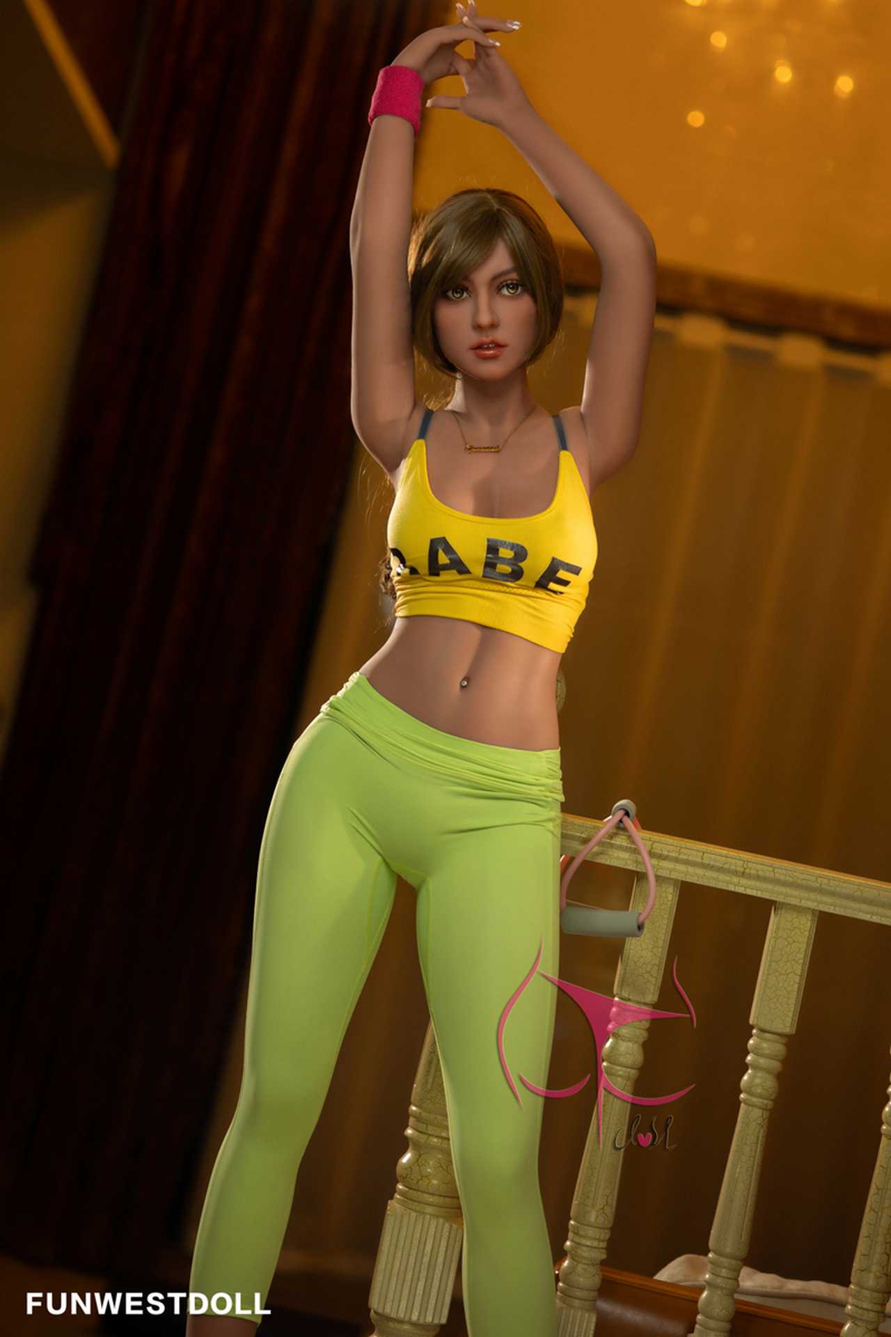 Funwest Sex Doll Bonnie: 165cm Athletic Teen Woman in Yellow Sport Outfit Anmodolls Funwest