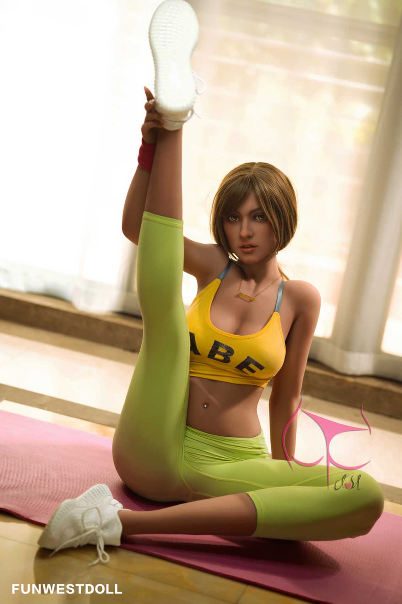 Funwest Sex Doll Bonnie: 165cm Athletic Teen Woman in Yellow Sport Outfit Anmodolls Funwest