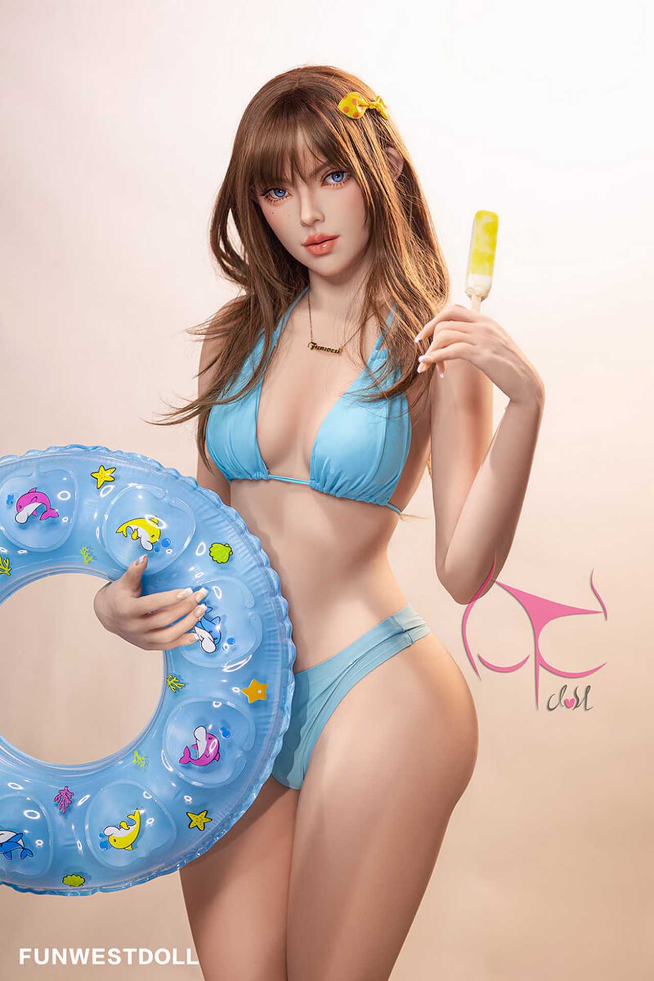 Funwest Jeanette: 157cm TPE Doll with Small C-Cup Breasts & Purple Swimwear Anmodolls Funwest