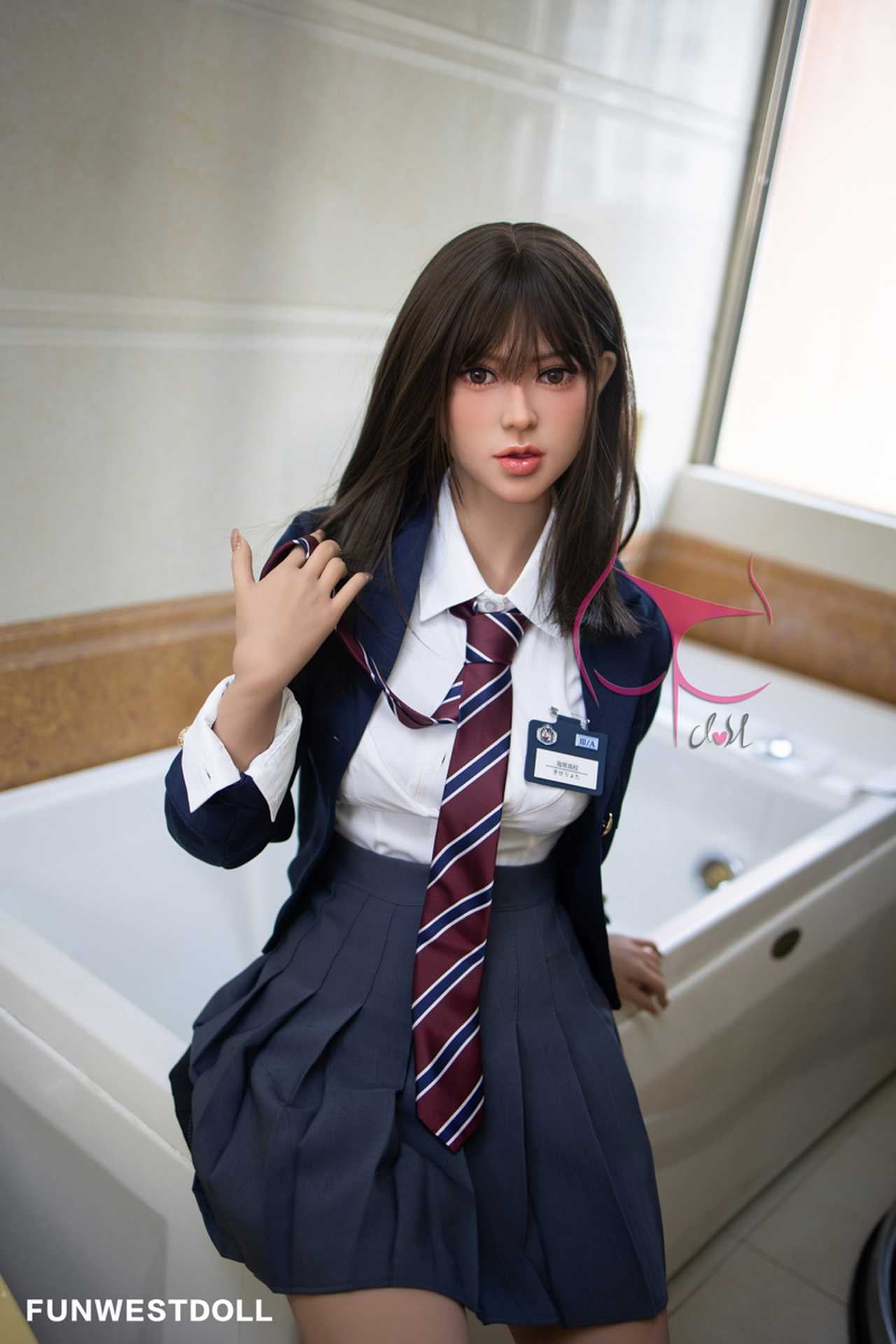 Funwest Aiyana: Teen Doll with Small C-Cup Breasts in Seductive School Outfit Anmodolls Funwest