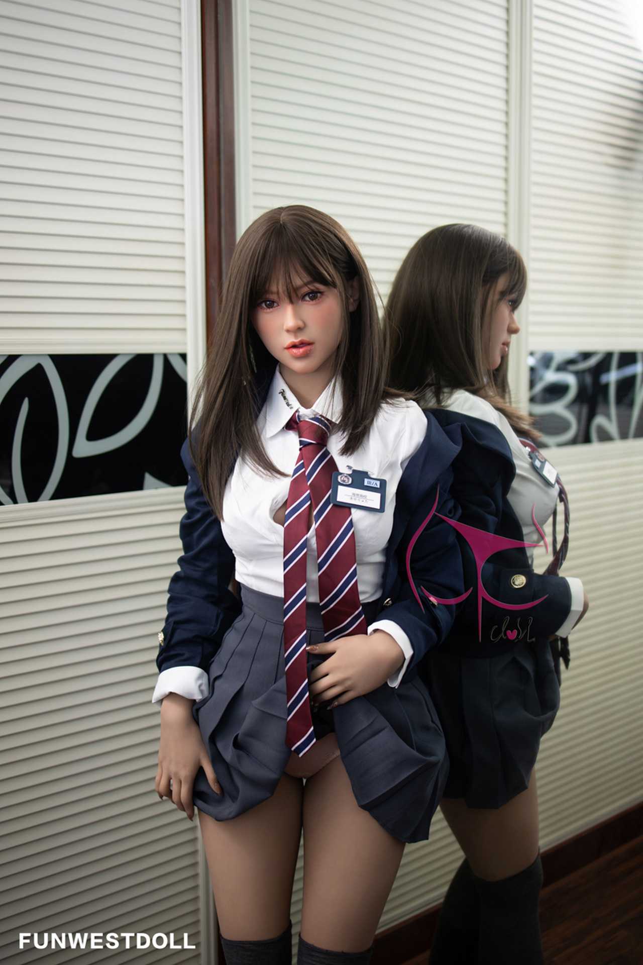 Funwest Aiyana: Teen Doll with Small C-Cup Breasts in Seductive School Outfit Anmodolls Funwest