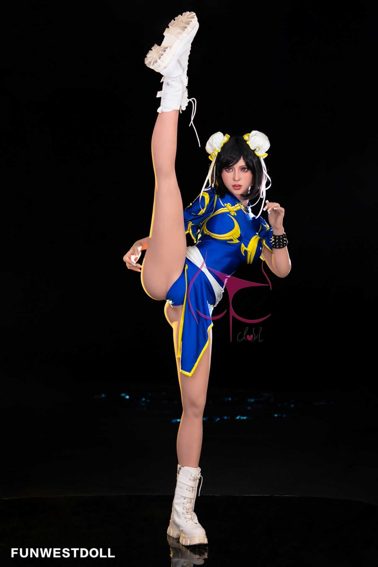 Funwest Gabriela: 155cm Anime TPE Love Doll in Blue Fighter Outfit Anmodolls Funwest