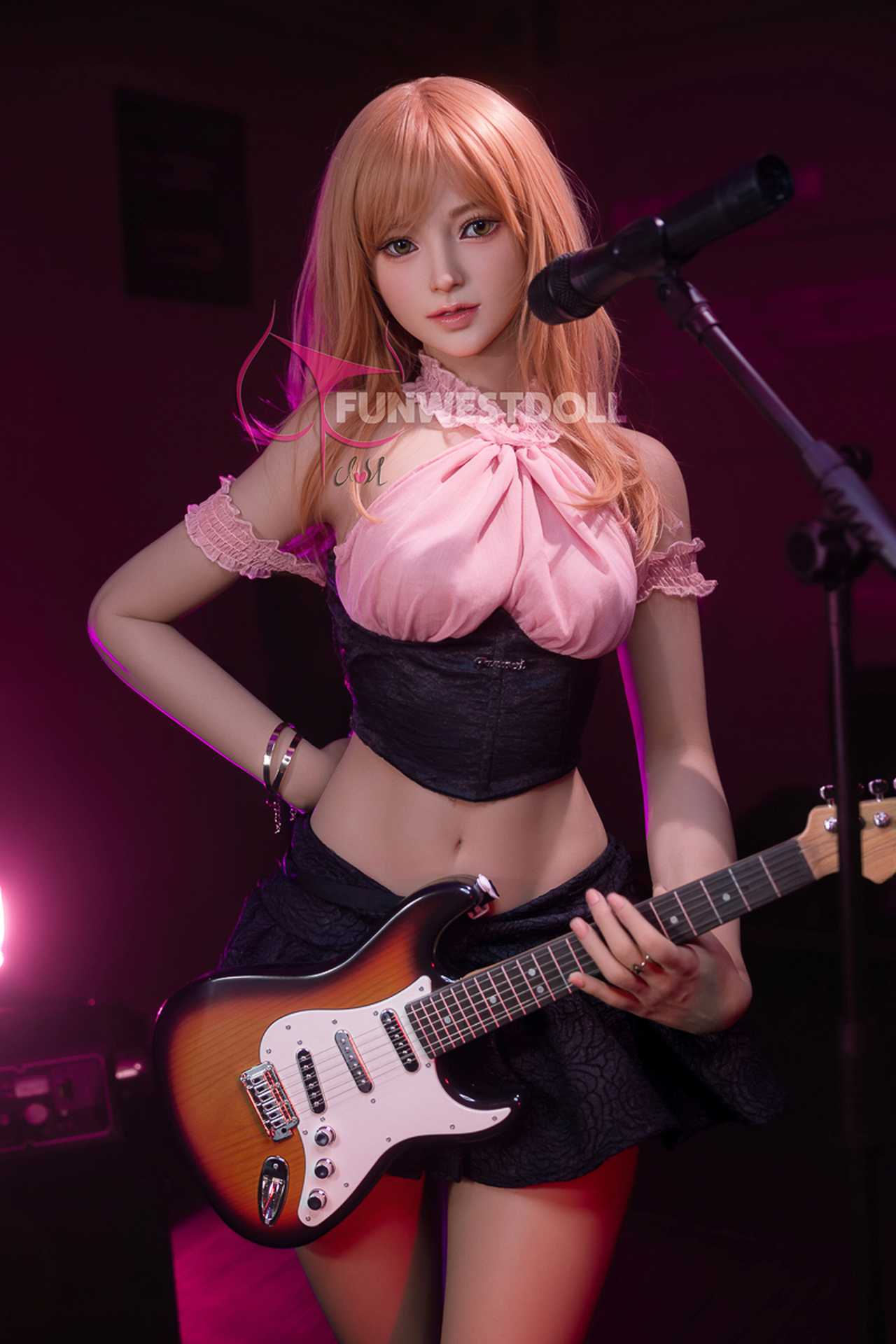 Funwest Pansy: 157cm Sexy Blonde Musician Doll with C-Cup Breasts Anmodolls Funwest