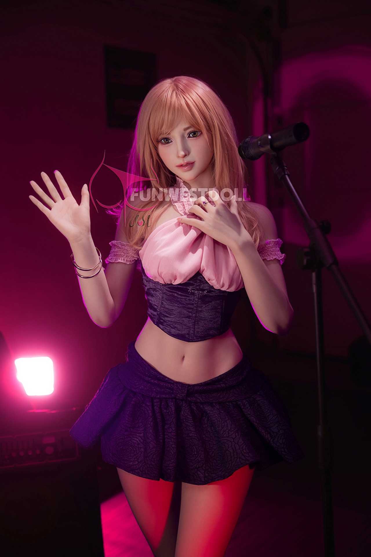 Funwest Pansy: 157cm Sexy Blonde Musician Doll with C-Cup Breasts Anmodolls Funwest