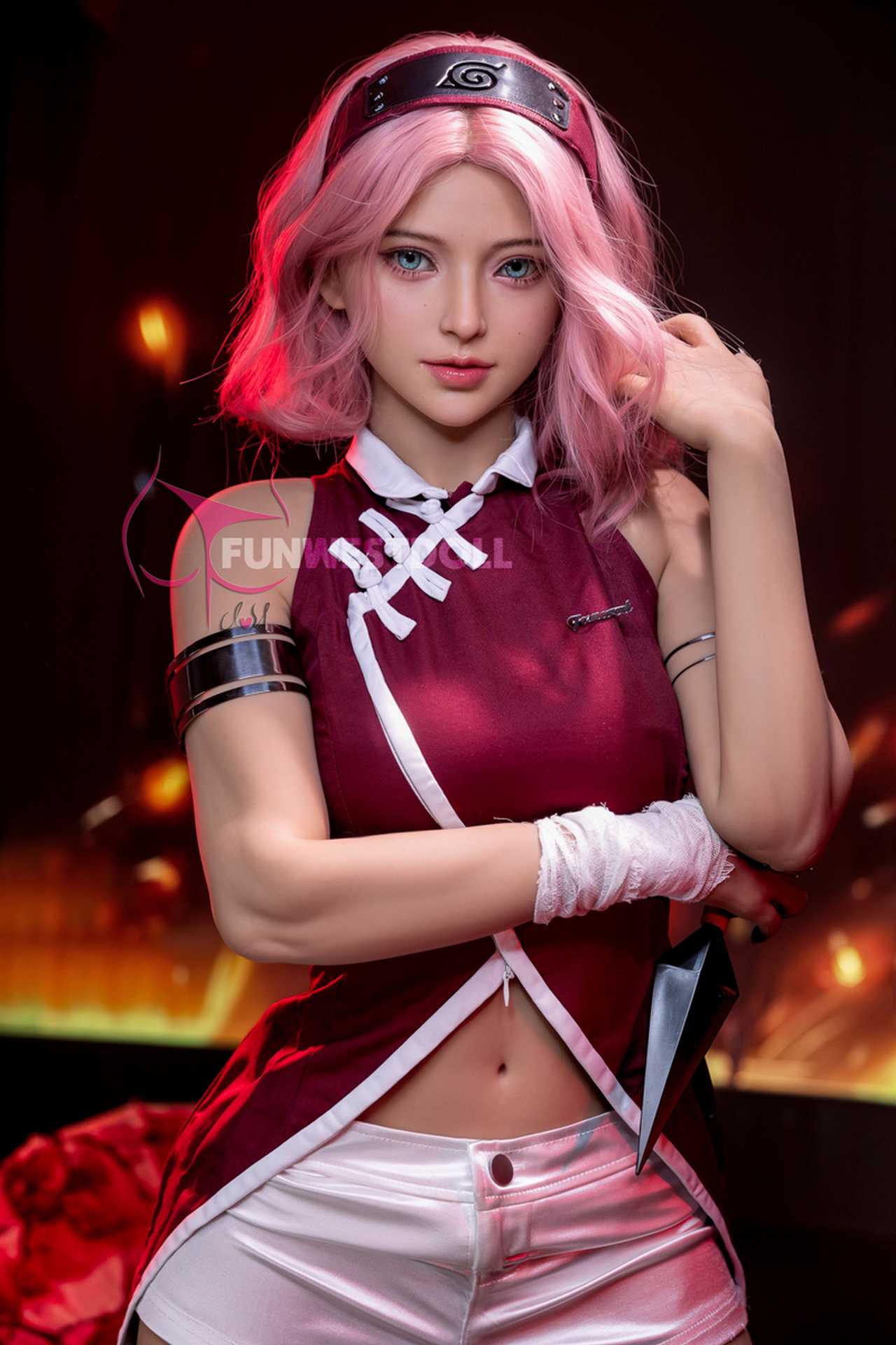 Funwest Agasha: Gray-haired Anime Superhero Doll with A-Cup Breast Anmodolls Funwest