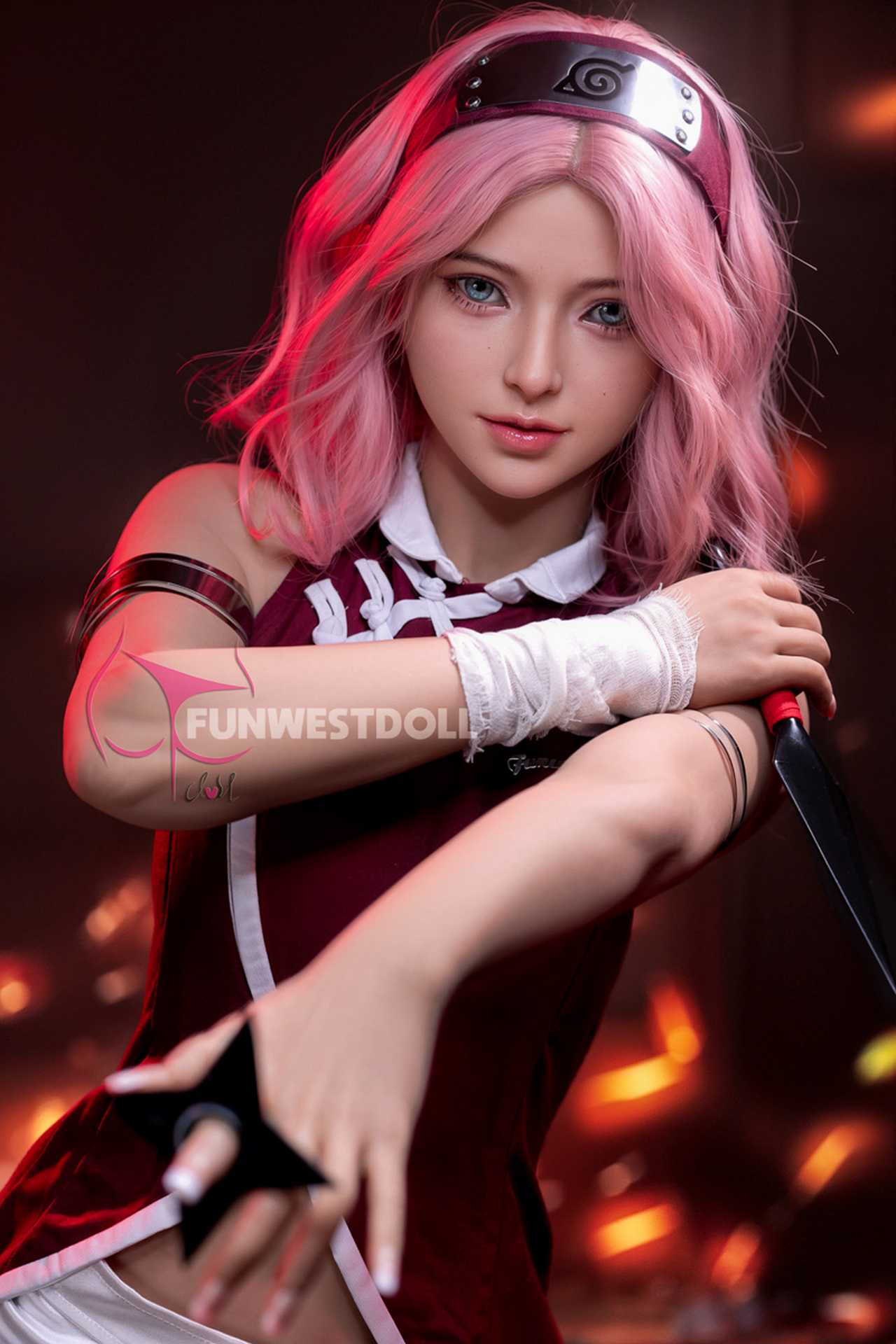 Funwest Agasha: Gray-haired Anime Superhero Doll with A-Cup Breast Anmodolls Funwest
