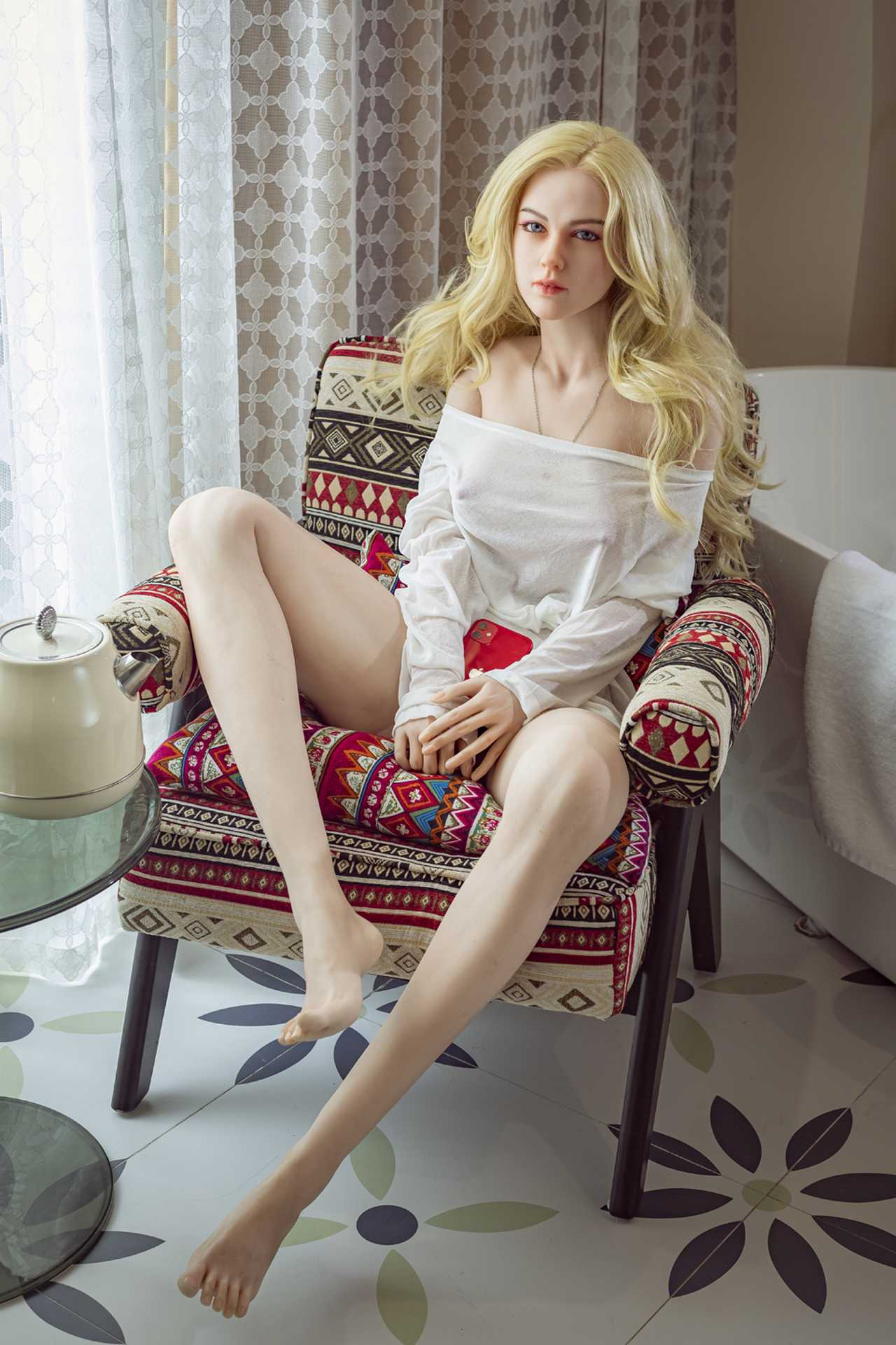 Starpery Sex Doll Lylou: 174cm Blonde Woman with Sexy White Dress Anmodolls Starpery