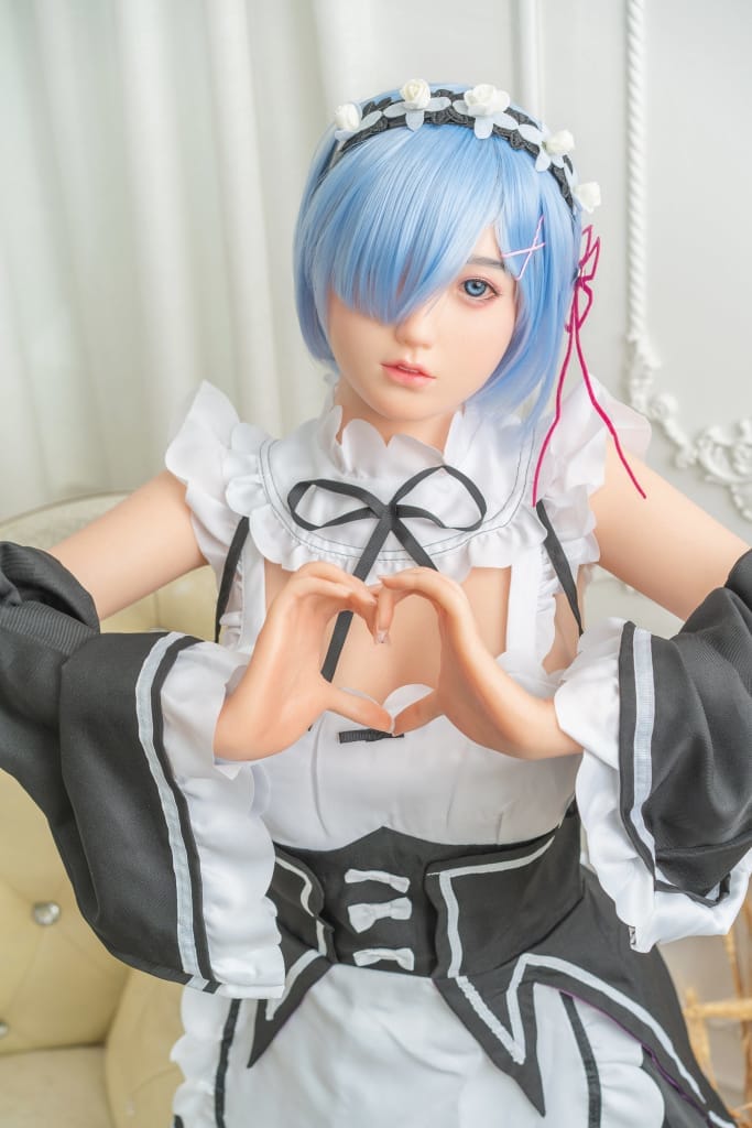 Leah - Blue hair maid dress realistic Silicone sex doll Anmodolls Zelex dolls - SILICONE