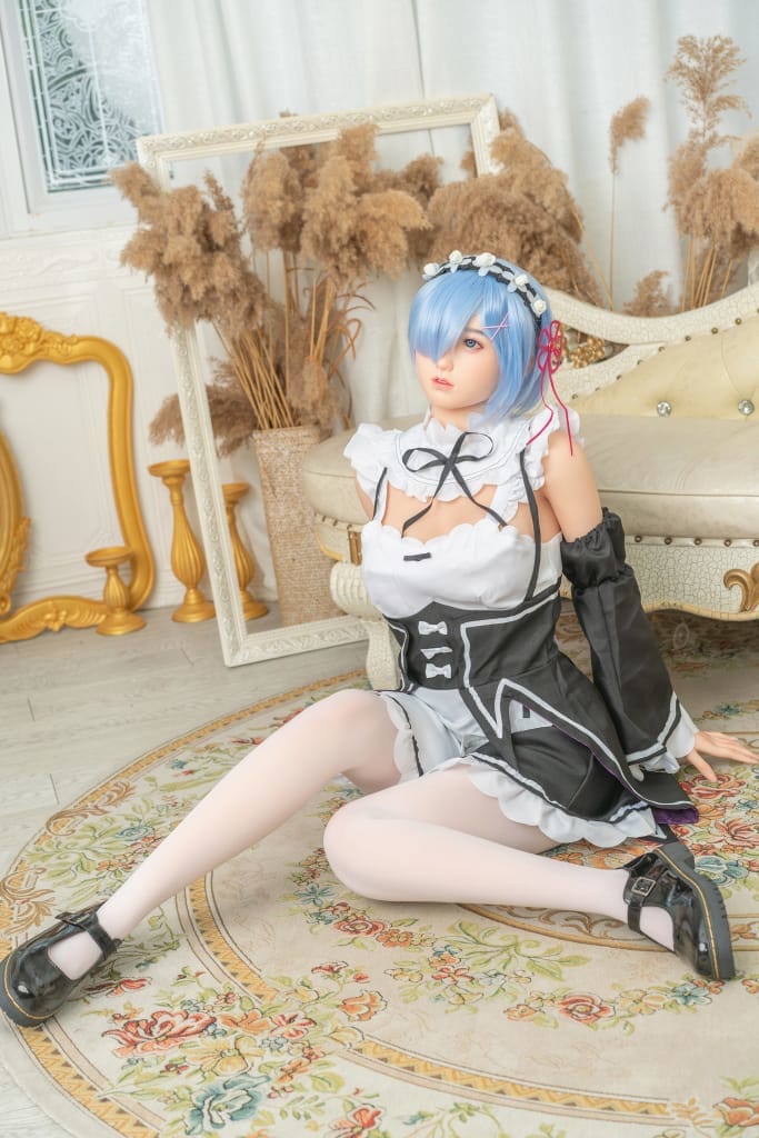 Leah - Blue hair maid dress realistic Silicone sex doll Anmodolls Zelex dolls - SILICONE
