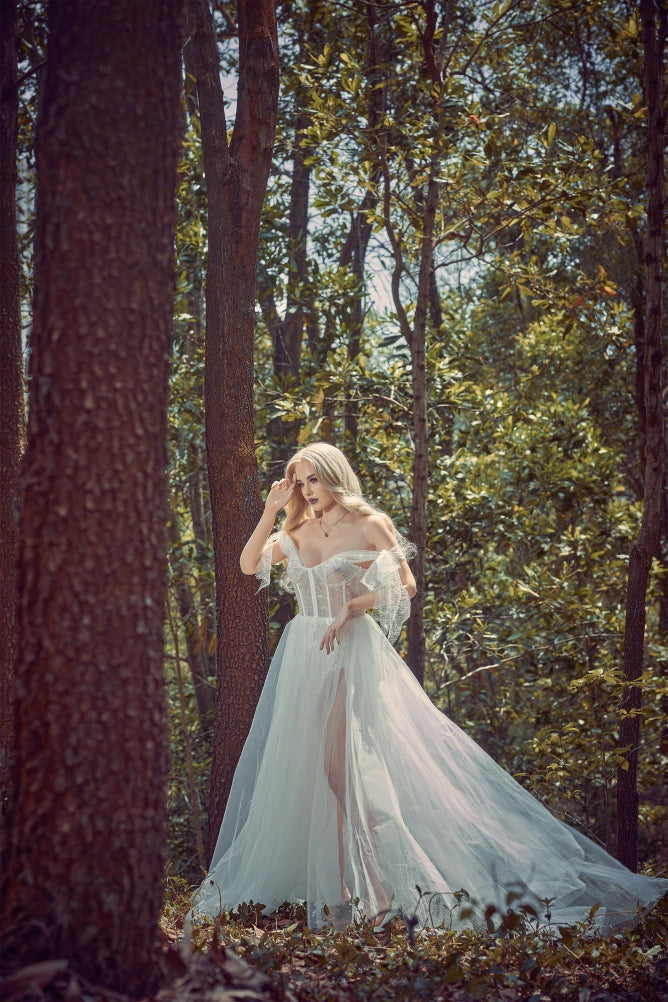 Evangeline - White pleated skirt beautiful bride silicone sex doll - Head (GE45) Anmodolls Zelex dolls - SILICONE