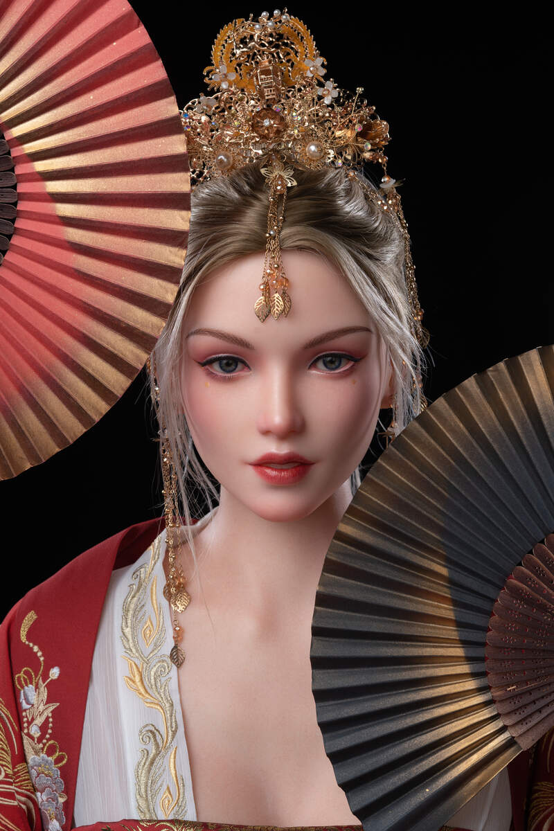 Rae - Japanese style female emperor Silicone sex doll - Head (GE53) Anmodolls Zelex dolls - SILICONE