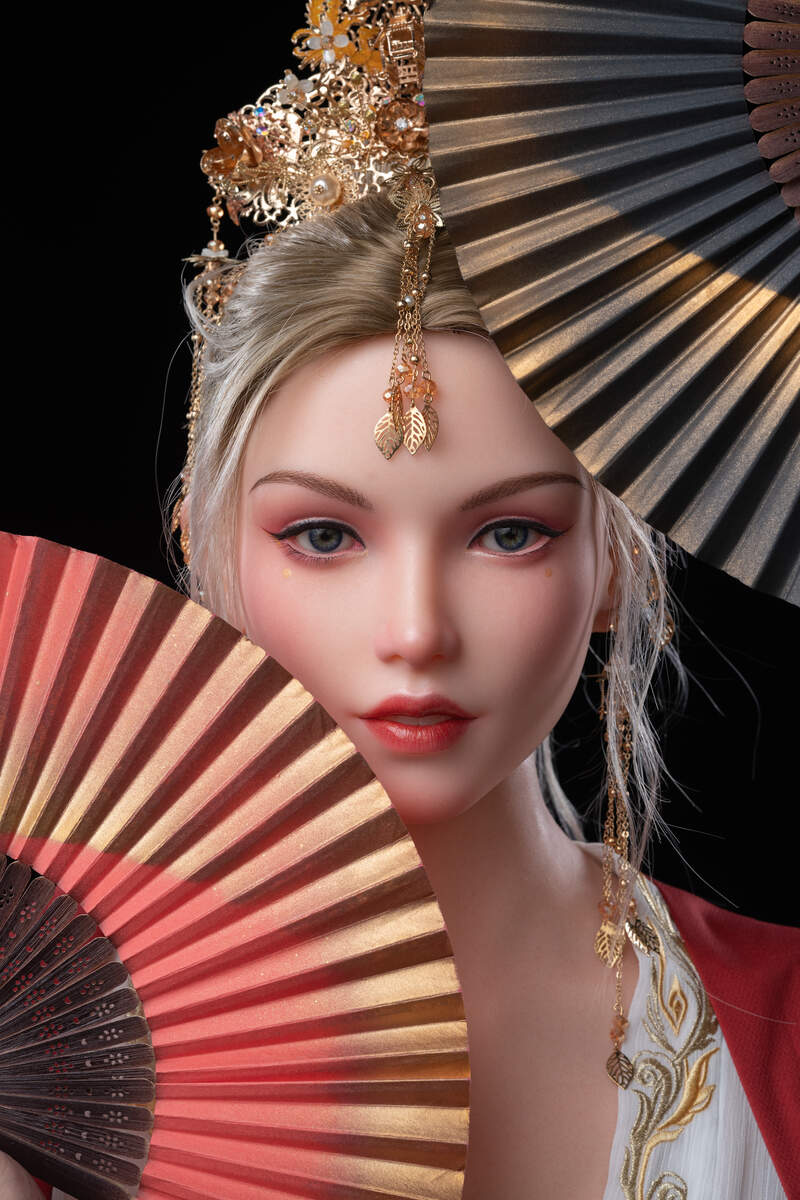 Rae - Japanese style female emperor Silicone sex doll - Head (GE53) Anmodolls Zelex dolls - SILICONE