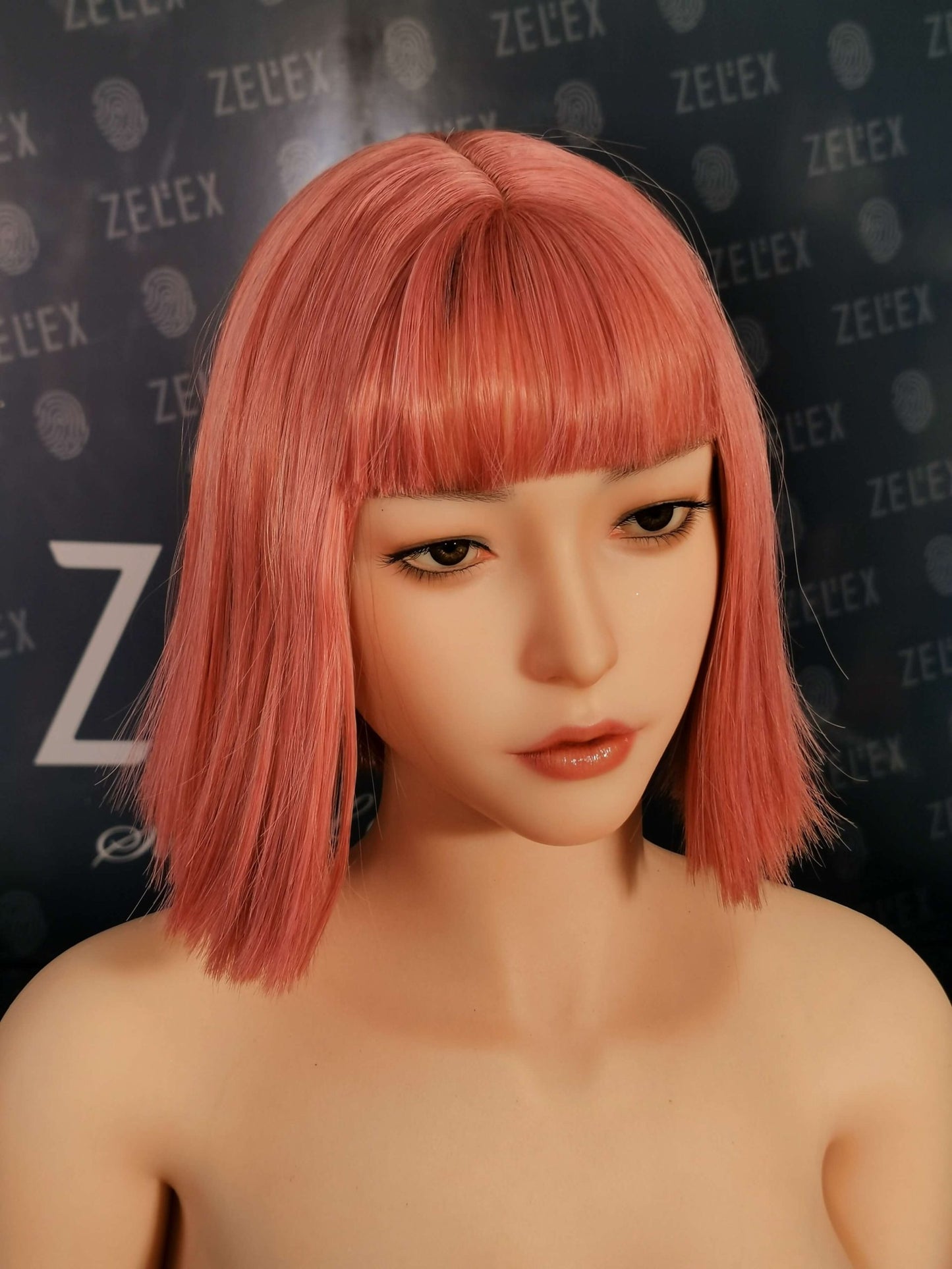 Shirley - Fashion Cool Red Short Hair Silicone love Doll with lightsaber - Head: GE70 Anmodolls Zelex dolls - SILICONE