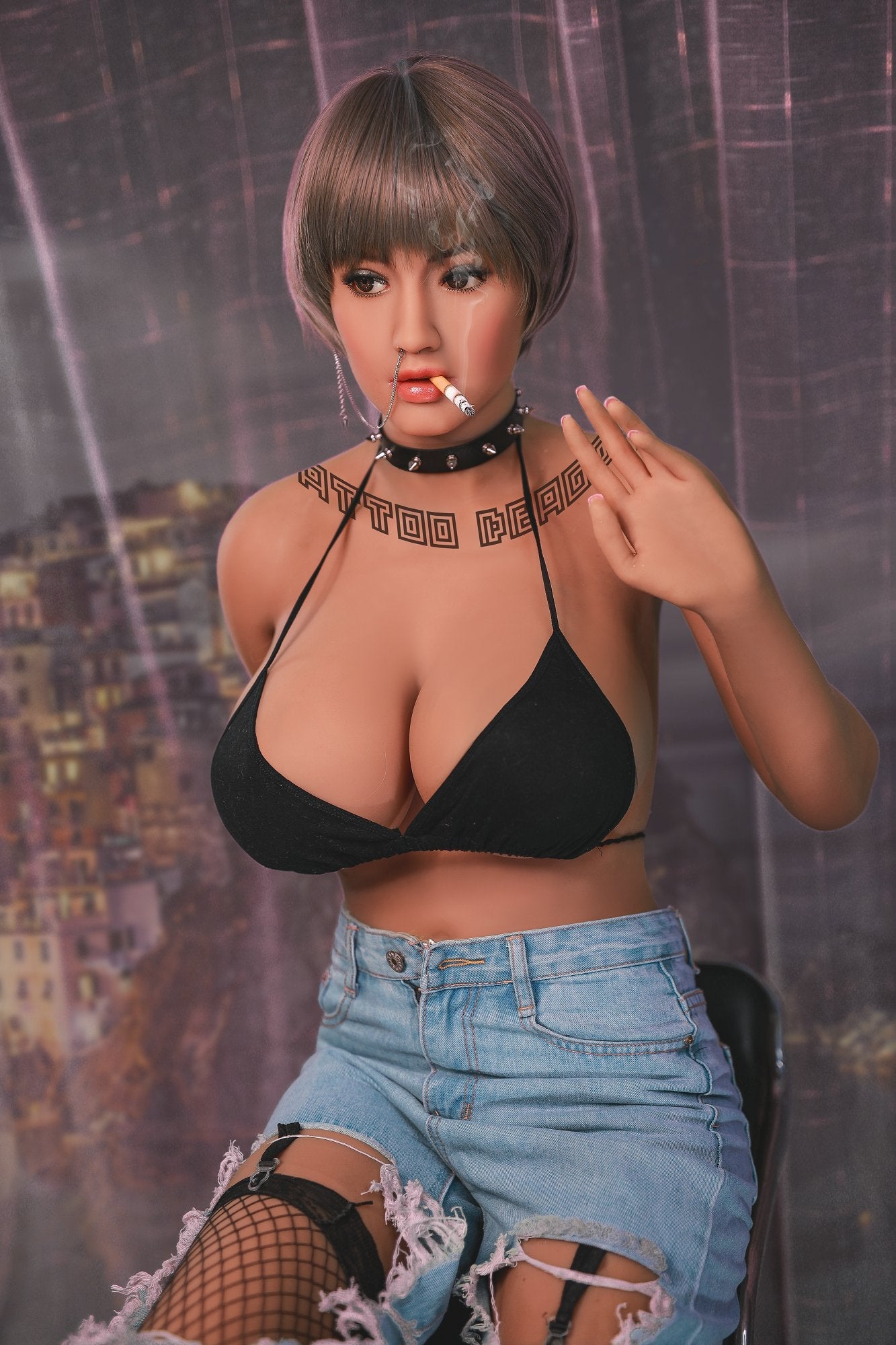 Sexy Riya: 171cm Hot Body and Big Breasts Sex Doll Smoking a Cigarette Anmodolls YL
