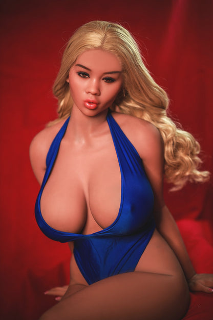Hot Blonde Hair Sex Doll: Meet Penelope, the 171cm Seductress in a Sexy Blue Dress