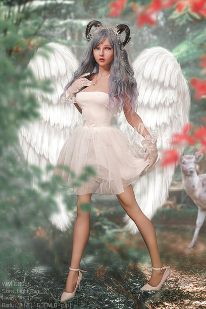 Alisan: WM Sex Doll, Teenage Gray-Haired Angel with Wings, Head No.432
