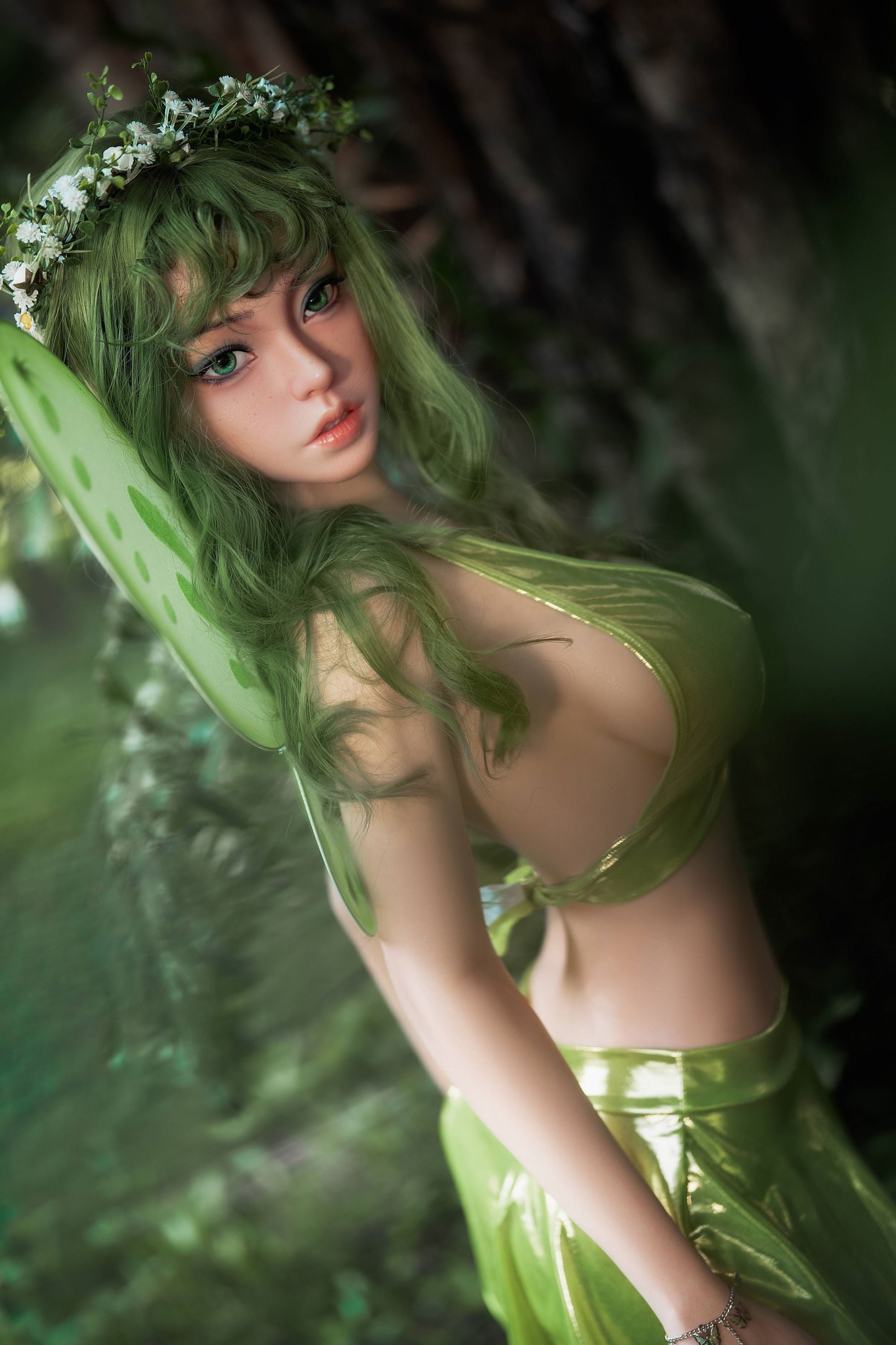 OrangeIn Ava Brown 159cm Cosplay Elf D-Cup Silicone Doll: A realistic doll designed for realism and quality. Perfect choice for those seeking an intimate companion.