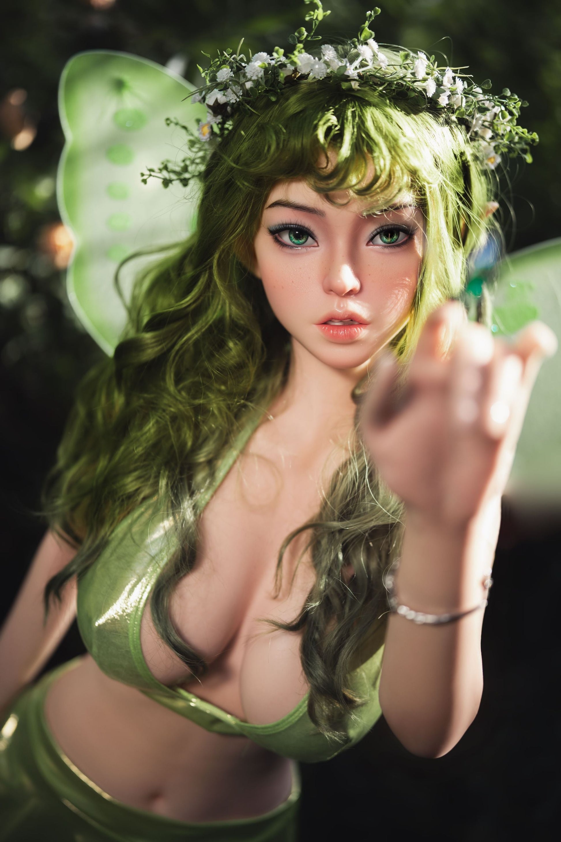 OrangeIn Ava Brown 159cm Cosplay Elf D-Cup Silicone Doll: A realistic doll designed for realism and quality. Perfect choice for those seeking an intimate companion.