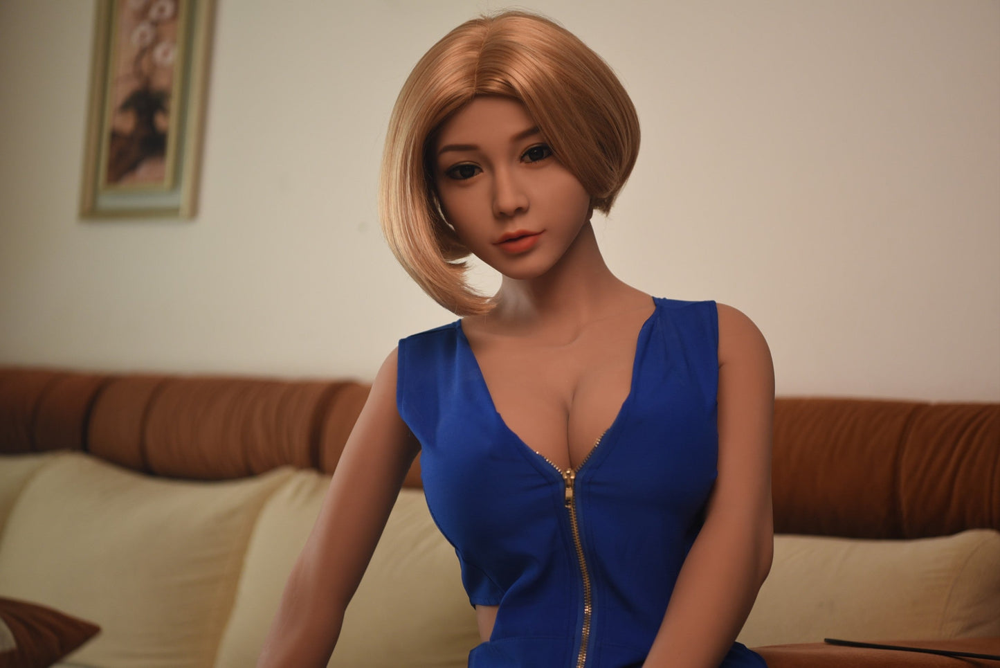 Experience Pleasure with Poppie: The Exquisite 161cm JS Sex Doll with a Hot Body and Gorgeous Curly Blond Hair