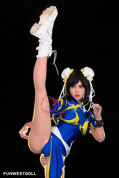 Funwest Gabriela: 155cm Anime TPE Love Doll in Blue Fighter Outfit Anmodolls Funwest