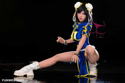 Funwest Gabriela: 155cm Anime TPE Love Doll in Blue Fighter Outfit Anmodolls Funwest