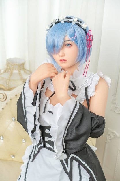 Leah - Blue hair maid dress realistic Silicone sex doll Anmodolls Zelex dolls - SILICONE