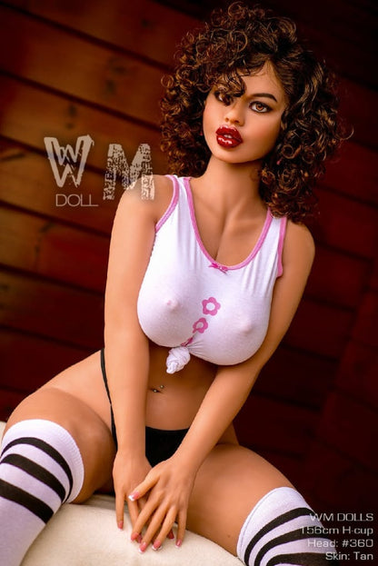 Nay: 156cm H-Cup WM Sex Doll, MILF with Curly Black Hair, Head 360
