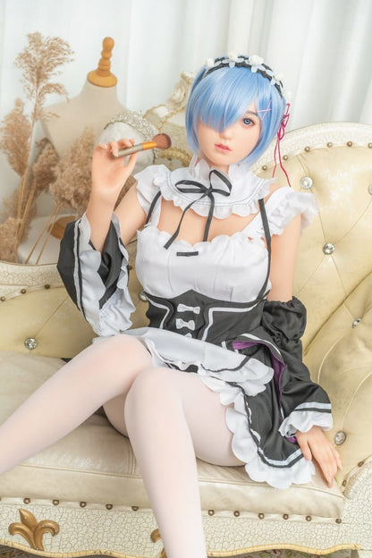 Leah - Blue hair maid dress realistic Silicone sex doll Anmodolls Zelex dolls - SILICONE