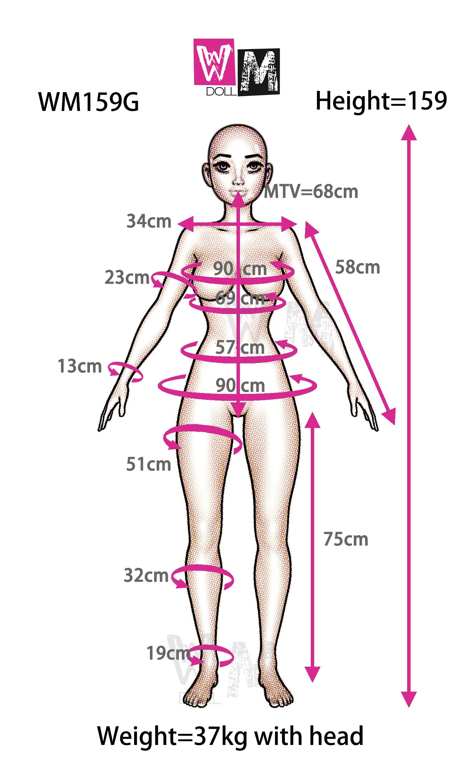 wm-159cm-g-michelle - High-quality realistic doll, USA love doll, Europe sex dolls