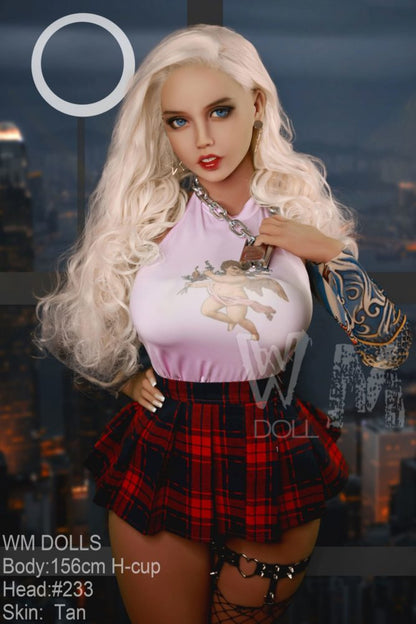 Trinity - 156cm WM TPE Sex Doll, Blonde Skirt Outfit, H-Cup, Head #233