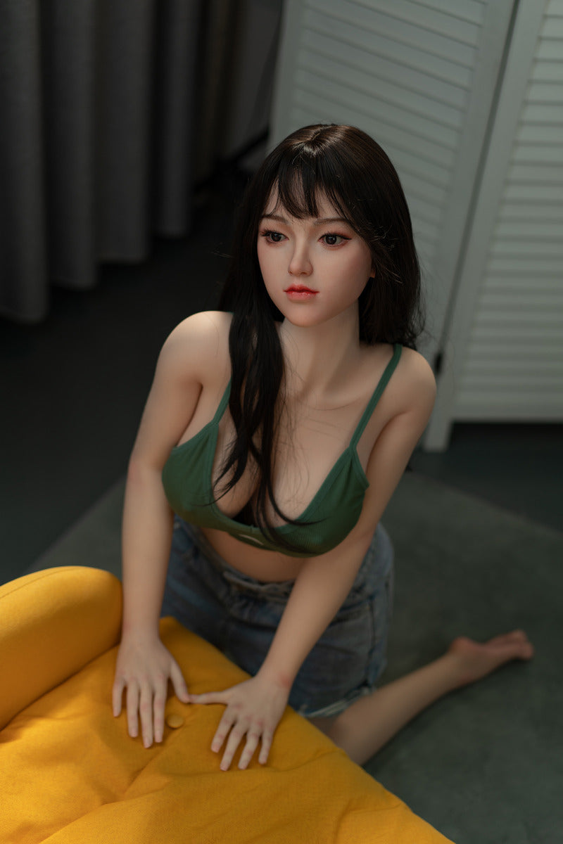 Jennie - Natural Face Jeans Asian Silicone sex doll - Head (GE44)