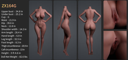 Image of zelex-zx164g-head-zxe203_1, a high-quality and realistic sex doll by Anmodolls Zelex