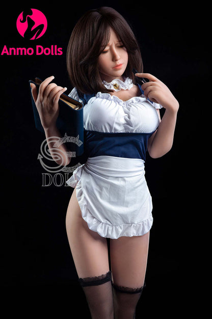 Eileen - Closed Eye TPE sex doll with maid uniform
